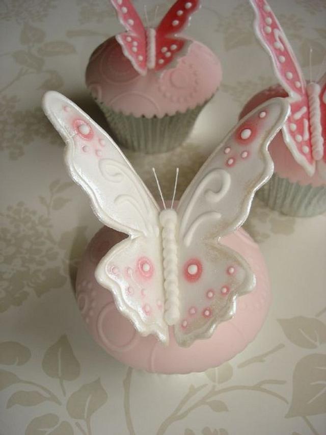 Royal Icing Butterflies Decorated Cake by CakesDecor