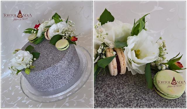 Birthday cake & fresh flowers
