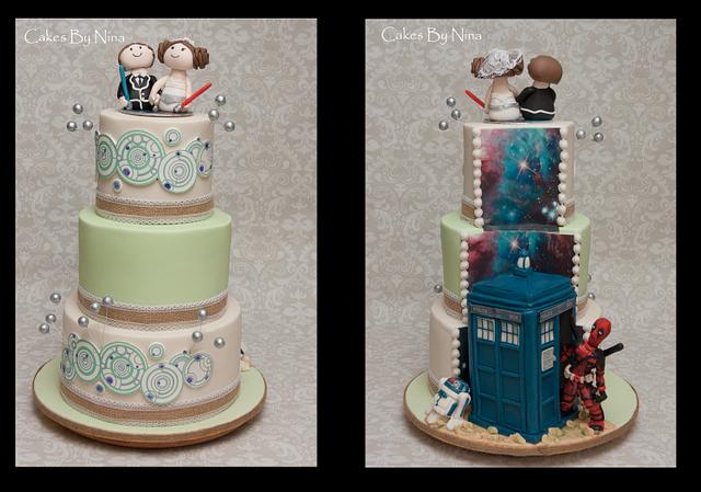 X 上的 Nancy Basile, Author：「RT @BluebirdsBakeh1: Thinking of something  quirky for your #weddingcake? How about this idea of Chic down the front  and Geek down the back? #Marvel #Daredevil #Deadpool #Ironfist #Punisher #