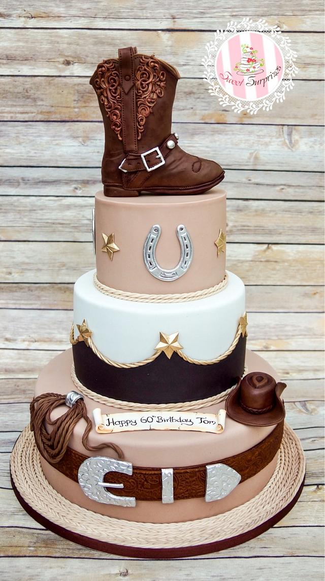 Cowboy 60th Birthday - Decorated Cake by Sweet Surprizes - CakesDecor