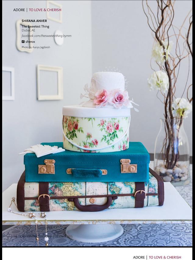 Vintage map/travel wedding cake - Decorated Cake by The - CakesDecor