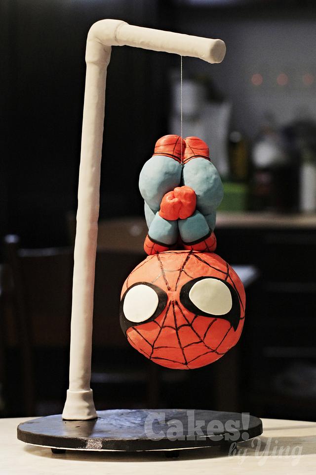 Hanging Spider-Man cake