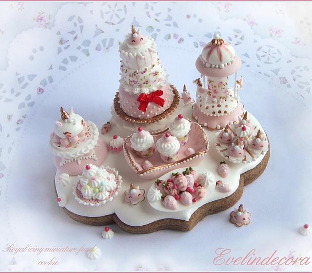 Baby miniature food all on a cookie 💗 - Decorated Cookie - CakesDecor