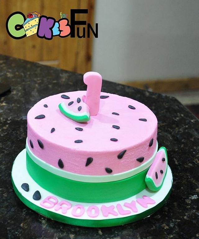 First birthday watermelon cake - Cake by Cakes For Fun - CakesDecor