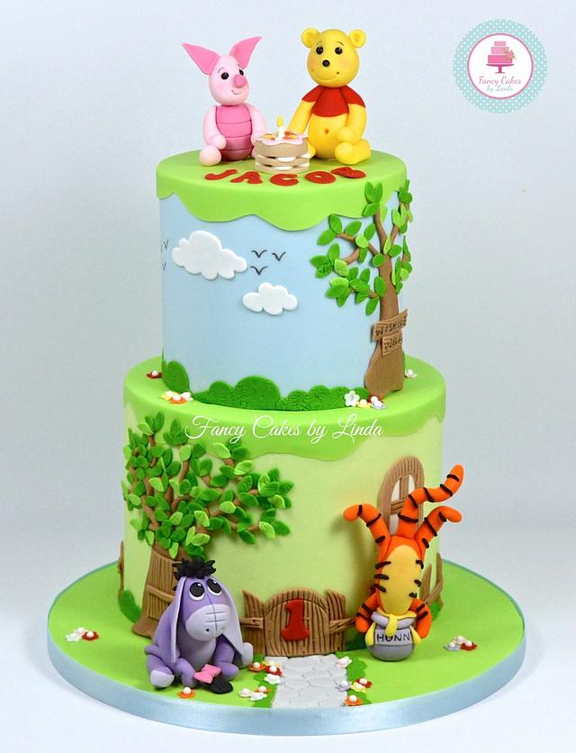 Disney Inspired Winnie the Pooh Themed Birthday Cake CakesDecor