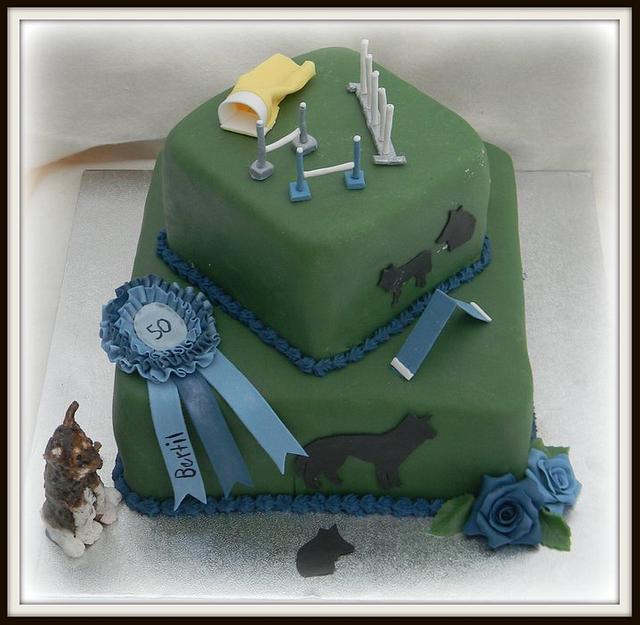 Agility Dog Cake Decorated Cake by jessicastartor CakesDecor