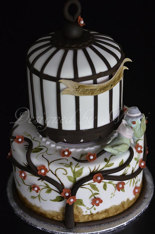 'love birds' Anniversary cake