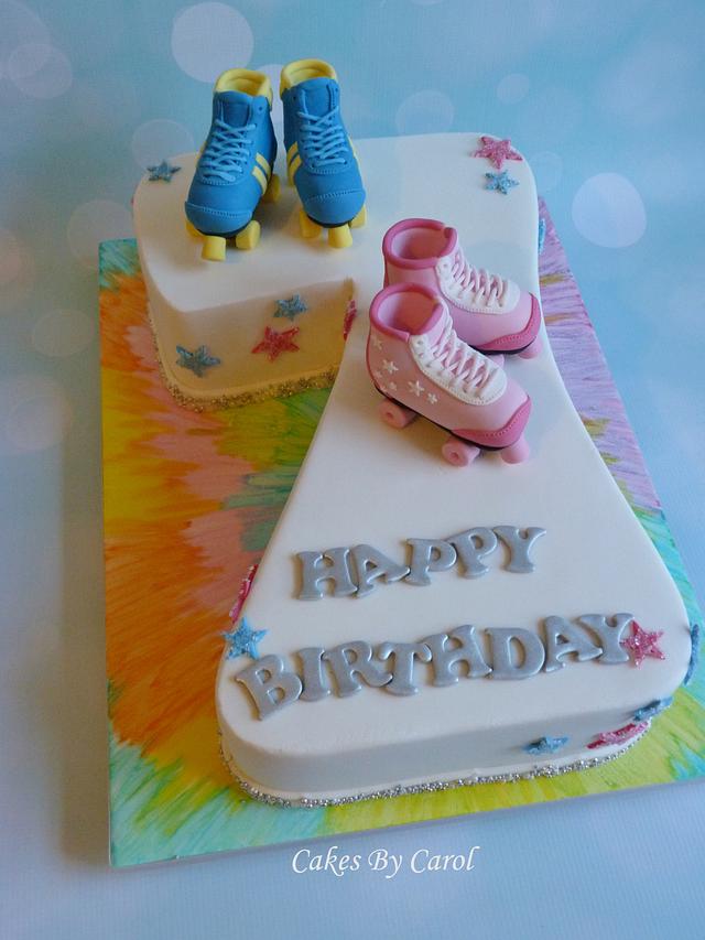 Roller Skating Theme - Decorated Cake by Carol - CakesDecor