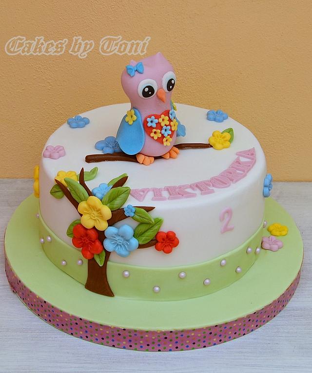 Simple owl cake - Decorated Cake by Cakes by Toni - CakesDecor