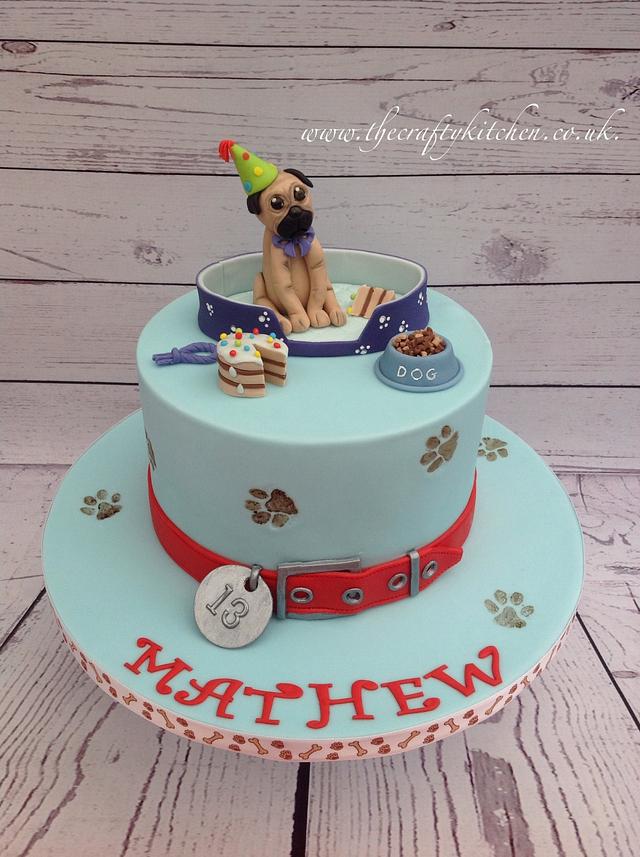 Pug Birthday Cake | Dog cakes, Puppy cake, Pug birthday cake