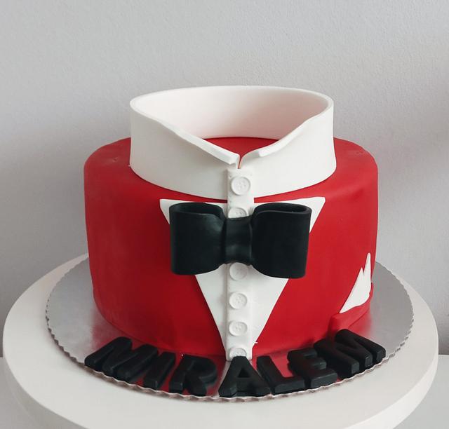 Man bow tie cake - Decorated Cake by LanaLand - CakesDecor