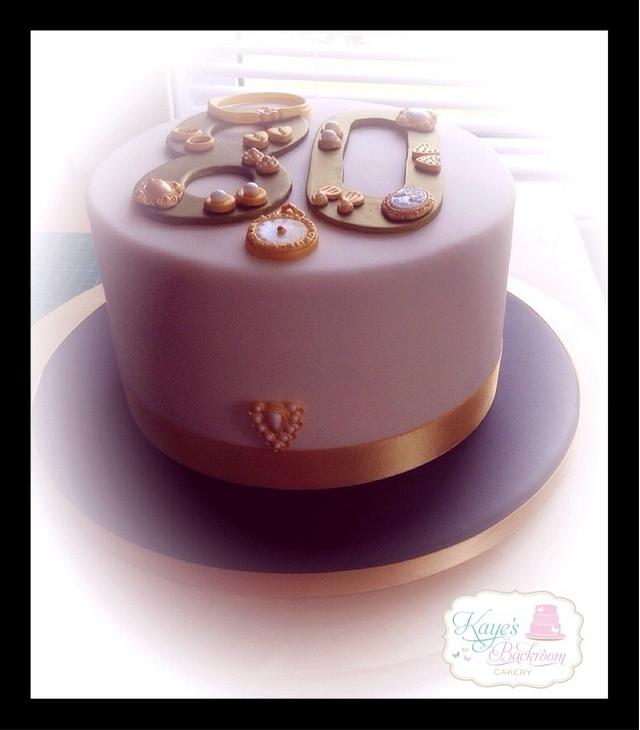 80th birthday cake - cake by Kaye's Backroom Cakery - CakesDecor