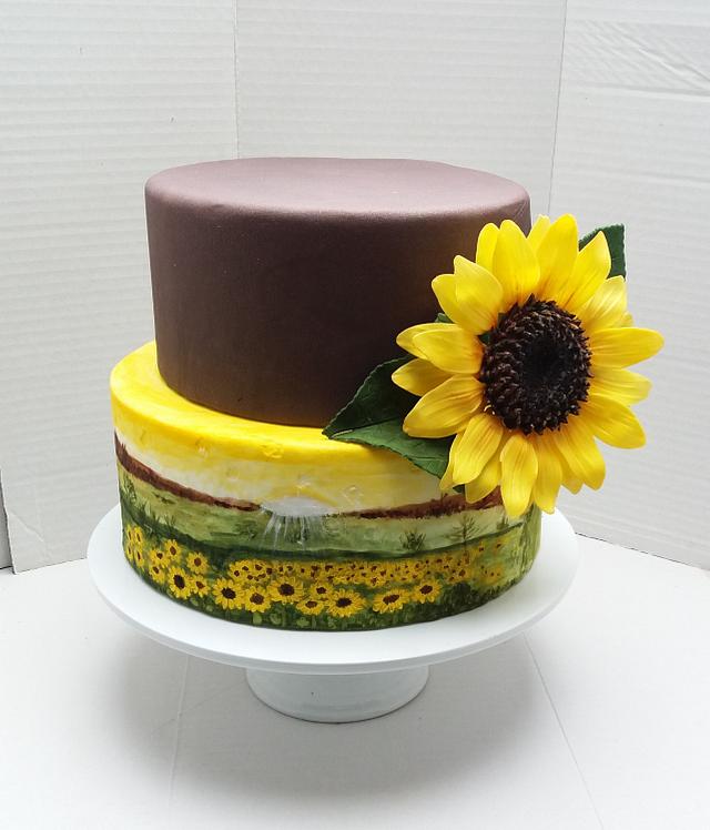 Sunflower cake - Decorated Cake by Darina - CakesDecor