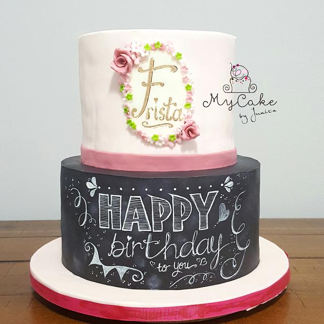 chalkboard cake Decorated Cake by Hopechan CakesDecor
