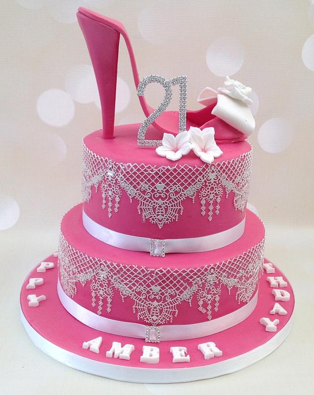 Stiletto shoe 21st birthday cake - Decorated Cake by - CakesDecor