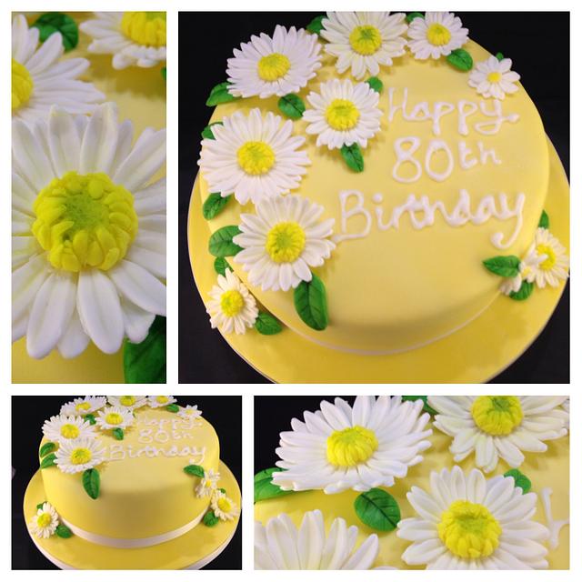 Gerbera daisies birthday cake 