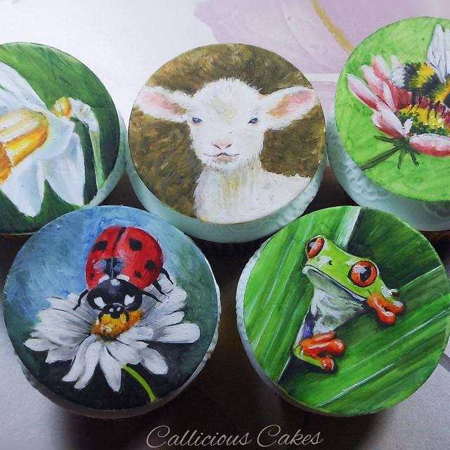 Hand Painted Cupcake Toppers