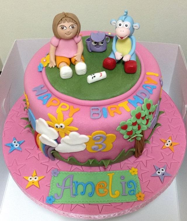 3rd Birthday Dora the Explorer Cake - Decorated Cake by - CakesDecor