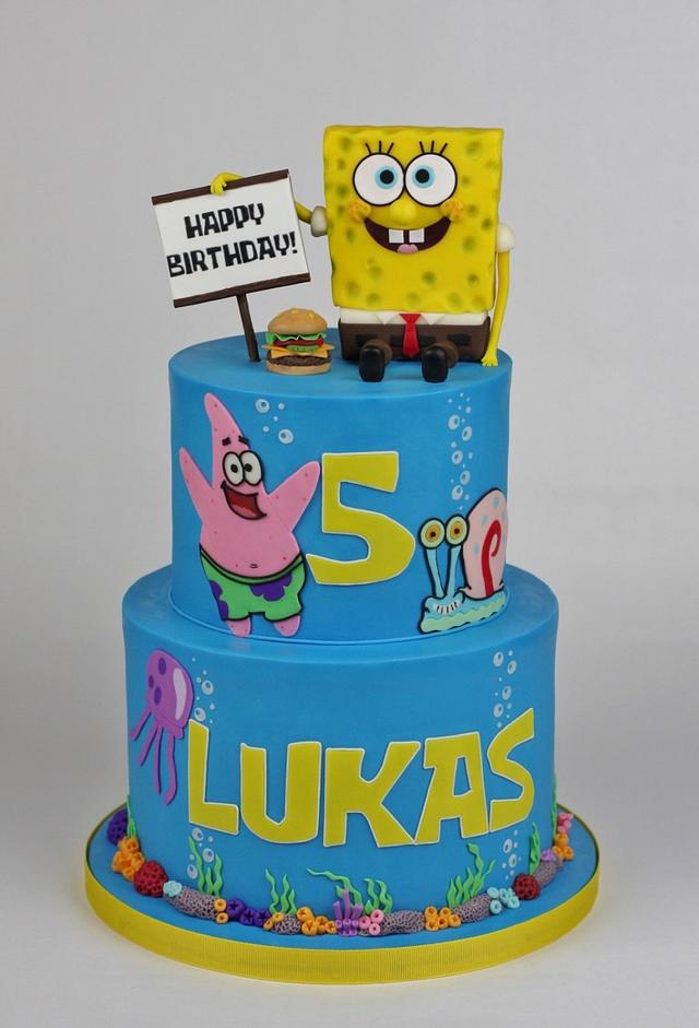 Cake For A Spongebob Themed Birthday Cake By Cakegirl96 Cakesdecor