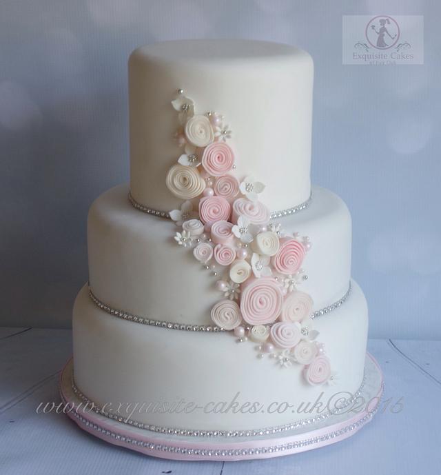 Swirl Rose Wedding cake - Decorated Cake by Natalie Wells - CakesDecor