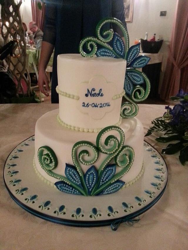 my quilling Decorated Cake by dolciemozioni CakesDecor