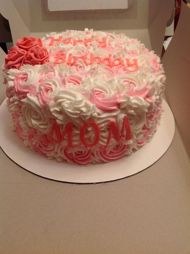Rose birthday cake Cake by Carolyn�s Creative Cakes