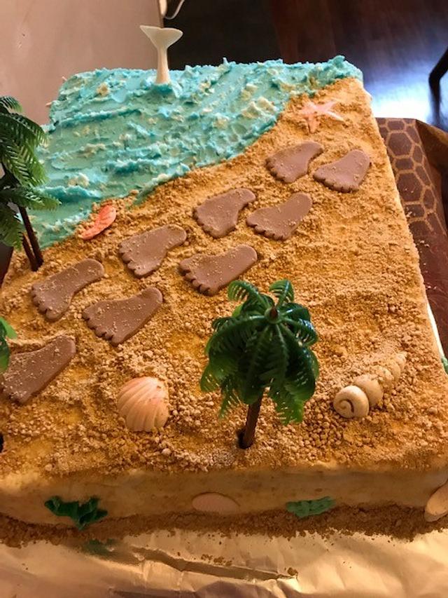 FOOTPRINTS IN THE SAND - Cake by Julia - CakesDecor