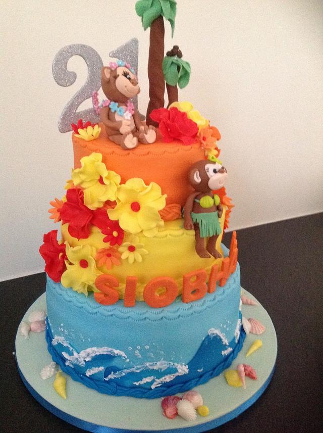 Hawaiian Theme Cake By Suzanne CakesDecor   Mcpjz1at1cfdydpwpu1v 