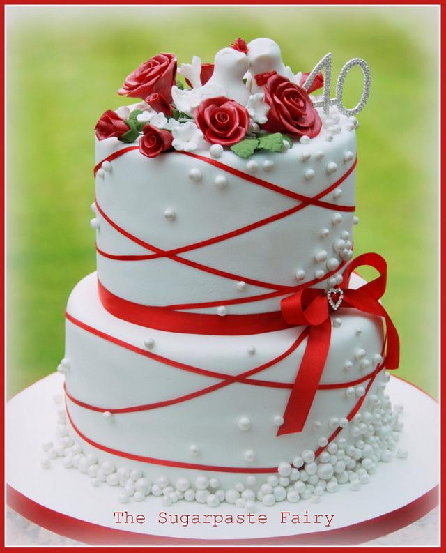 Ruby Wedding cake Decorated Cake by The Sugarpaste CakesDecor