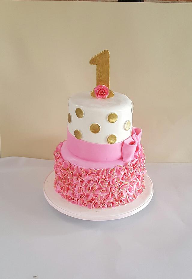 1st Birthday cake - Decorated Cake by The Custom Piece of - CakesDecor