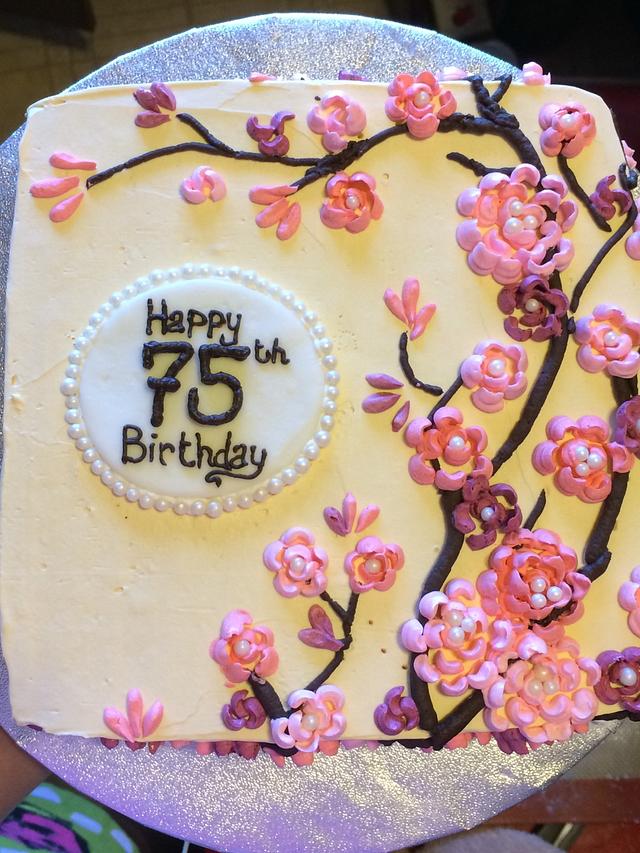 Cherry blossom birthday cake