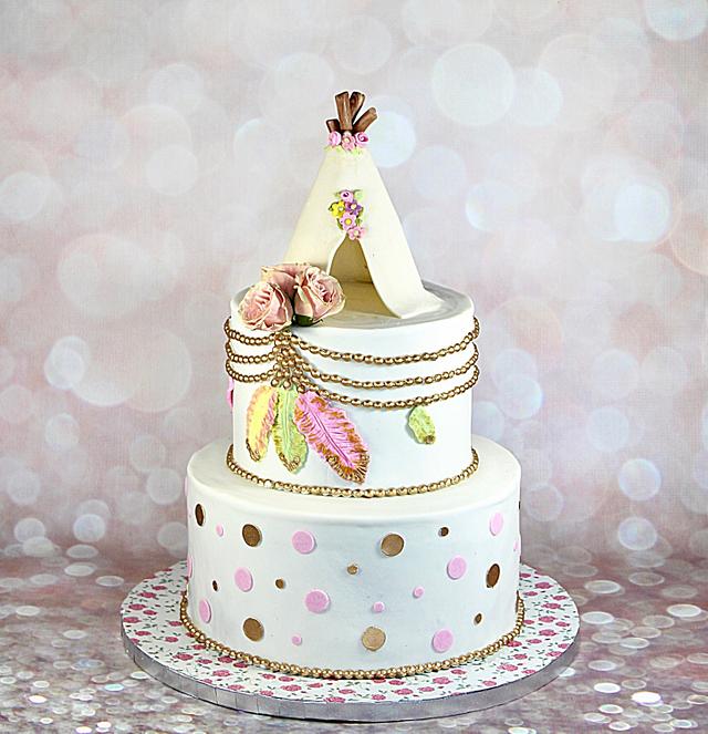 Boho theme cake - Decorated Cake by soods - CakesDecor