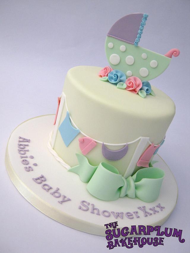 Unisex / Neutral Baby Shower Cake - Decorated Cake by Sam - CakesDecor