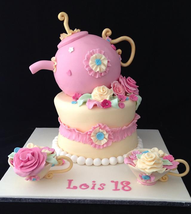 Tea for two Decorated Cake by Debi at Daisy's Delights CakesDecor