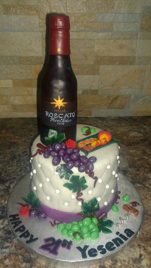 Wine themed cake Decorated Cake by Tareli CakesDecor