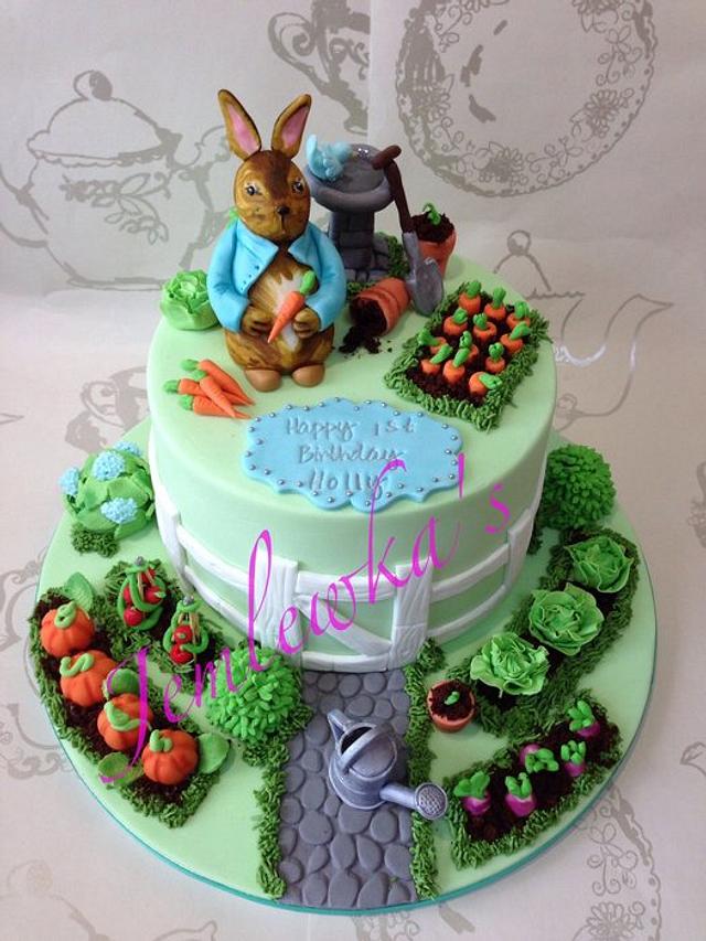 Peter Rabbit and garden cake - Cake by Jemlewka's - CakesDecor