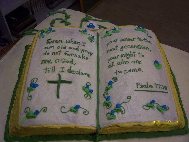 80th Birthday open Bible - Cake by kathy - CakesDecor