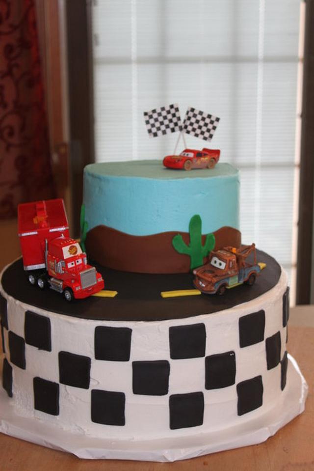 Disney Cars Birthday Cake for my 3 yr old son - Decorated - CakesDecor