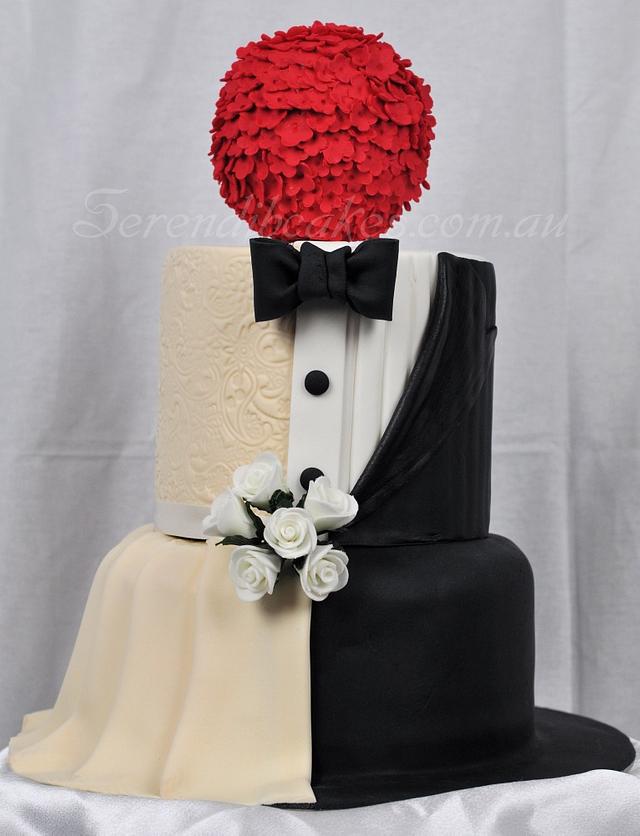 Bride and Groom Wedding cake - Decorated Cake by Serendib - CakesDecor