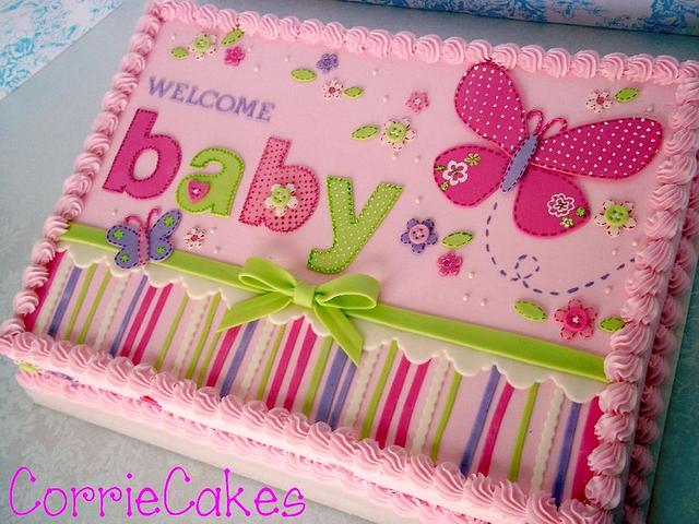 Butterfly baby shower - Decorated Cake by Corrie - CakesDecor