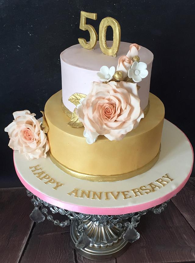 Golden Anniversary - Cake by Seema Tyagi - CakesDecor