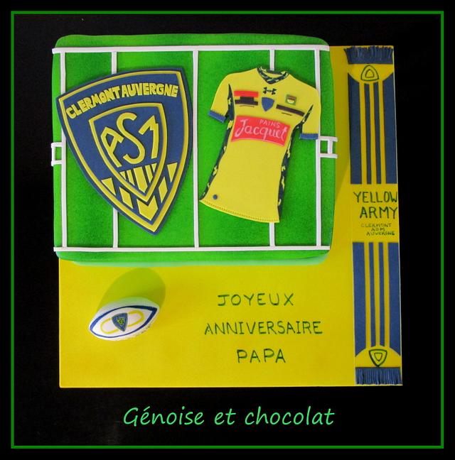 Asm Rugby Cake Cake By Genoise Et Chocolat Cakesdecor