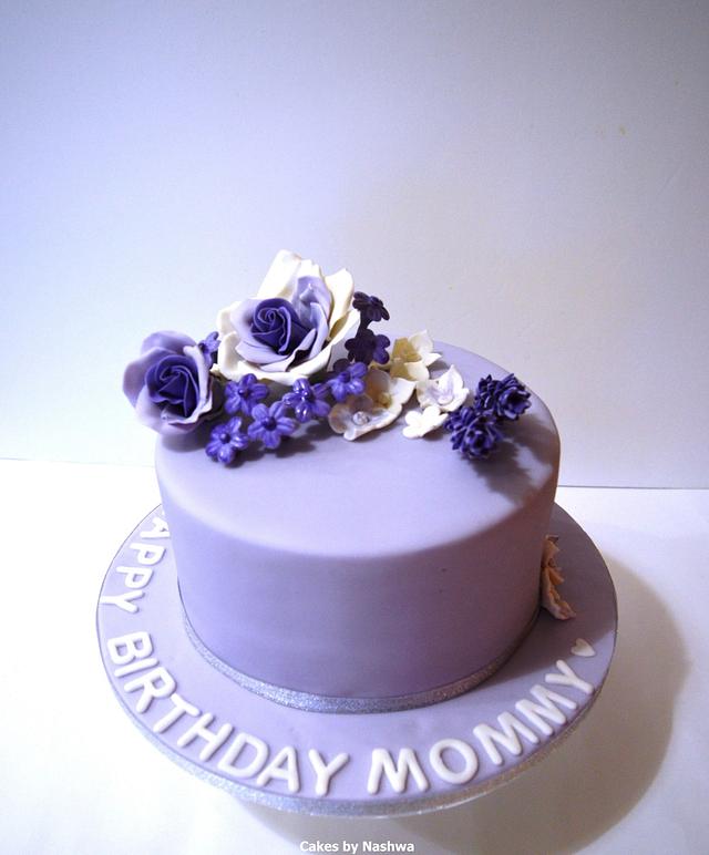 Beautiful Purple Cake Decoraited Fresh Flowers Stock Photo 1677431995 |  Shutterstock