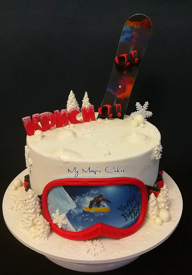 Snowboarding cake - Decorated Cake by My Magic Cakes - CakesDecor