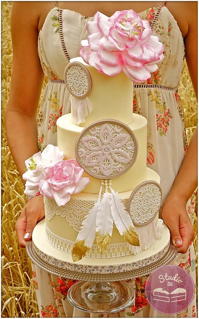 Boho wedding cake - Cake by Studio53 - CakesDecor