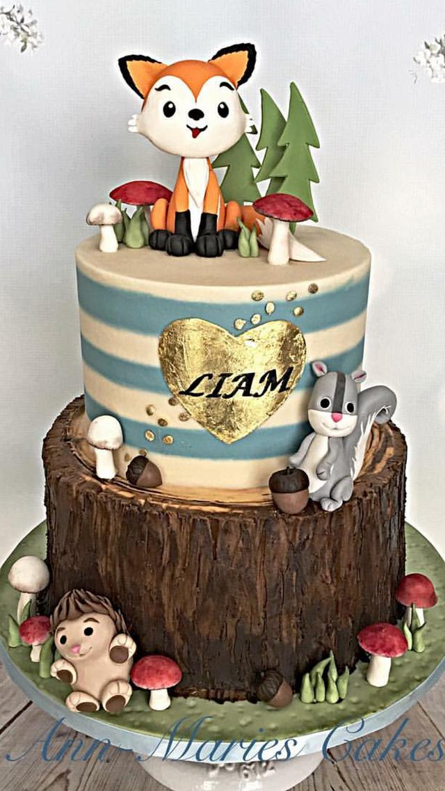 Baby Liam's woodland cake - Decorated Cake by Ann-Marie - CakesDecor