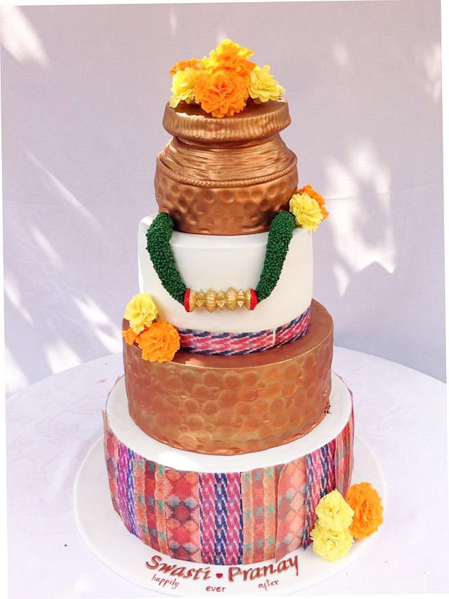 Nepali theme wedding cake - Cake by Homebaker - CakesDecor