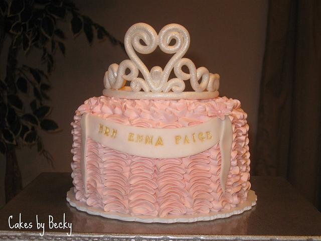 Princess Tiara Ruffle Cake