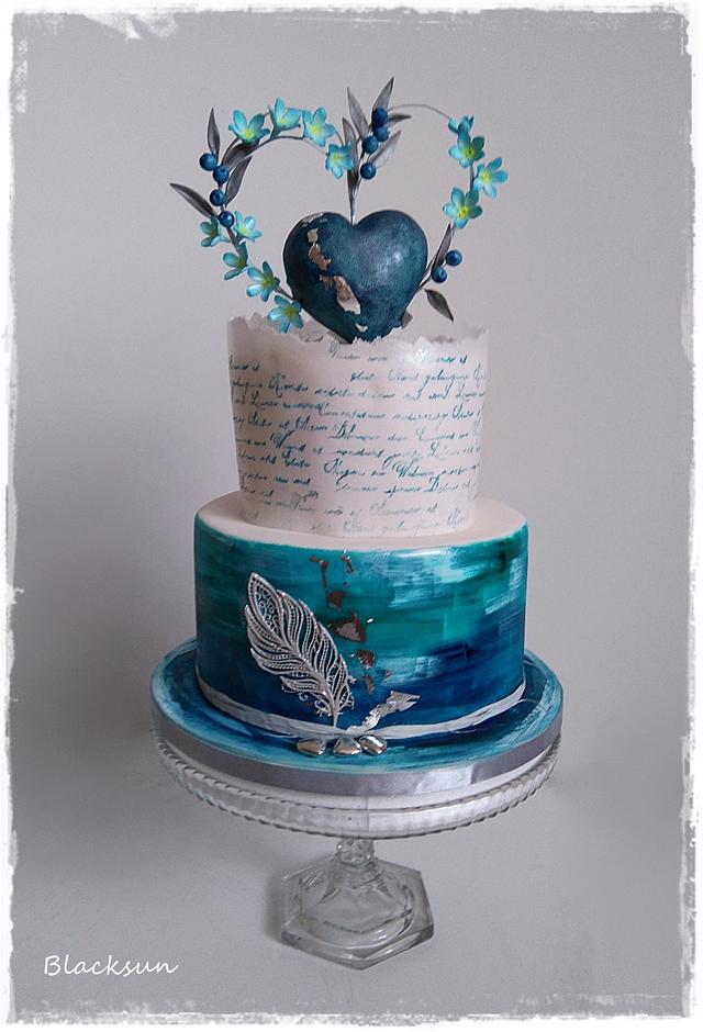 Blue heart - Cake by Zuzana Kmecova - CakesDecor