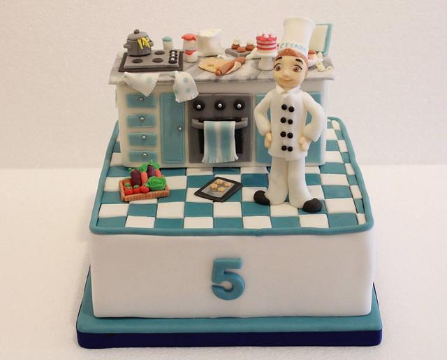 Little Chef in the small kitchen! - Decorated Cake by - CakesDecor